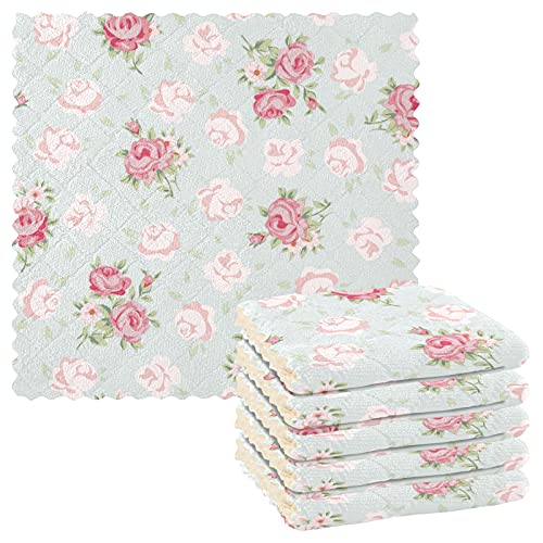 Mnsruu Küchentücher im Shabby-Chic-Stil, Rosenblüte, Aquarell,...