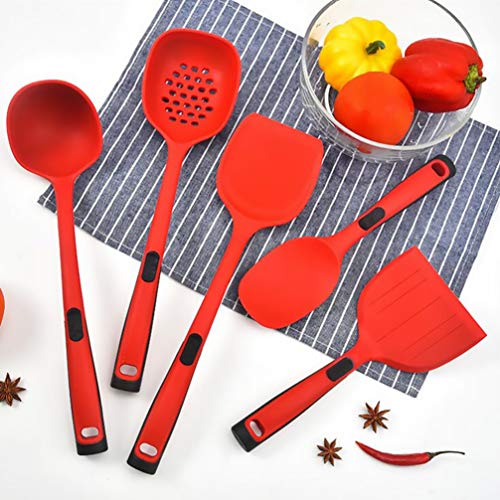 UPKOCH 5Pcs Conjunto Resistente Ao Calor de Silicone Utensílios De Cozinha Pá Espátula Turner Slotte