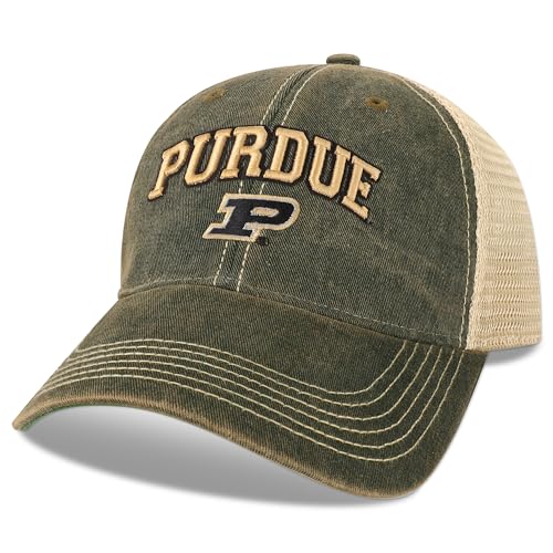 Legacy NCAA Officially Licensed Baseball Hat Purdue Boilermakers Lightweight Cap for Men & Women Old Favorite Trucker Adjustable (OFA) Black Trucker One Size Fits Most Snapback Closure