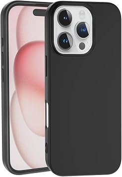 MADNOVA iPhone 16 Pro İle Uyumlu Lansman Kılıf İnce Sıvı Silikon 3 Katmanlı Tam Kaplamalı Yumuşak Jel Kauçuk Telefon Kılıfı (siyah)