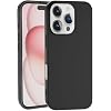 MADNOVA iPhone 16 Pro İle Uyumlu Lansman Kılıf İnce Sıvı Silikon 3 Katmanlı Tam Kaplamalı Yumuşak Jel Kauçuk Telefon Kılıfı (siyah)