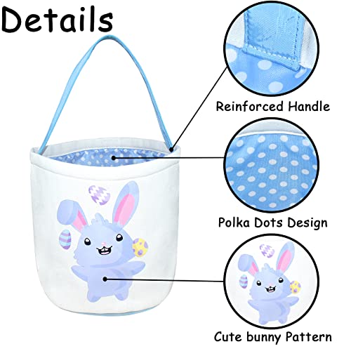 Zxswonly 3Pack Easter Baskets For Kids, Canvas Easter Basket Empty, Easter Bunny Basket Bulk For Boys/Girls, Perfect For Easter Eggs Hunting, Party Decoration And Carry Gifts/Candy/Eggs. #TOP3