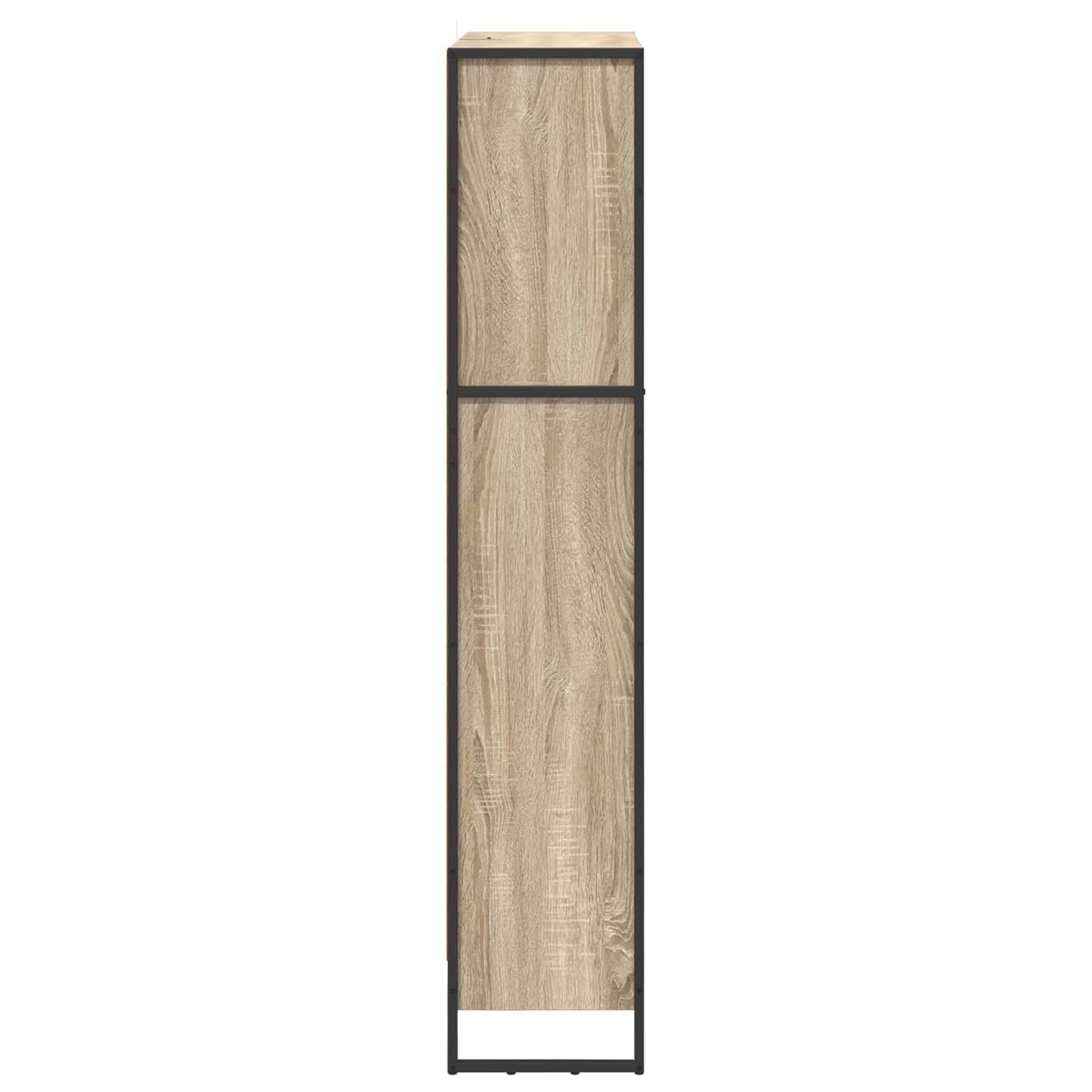 Sonoma regał na książki, zestaw 2 sztuk, 80 x 30 x 155 cm, materiał drewnopochodny, przemysłowy regał stojący do salonu, biura, sypialni, trwały regał na książki