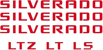 Chevy Silverado Red Emblem Overlay Decals Kit 2007-2018 GM Licensed