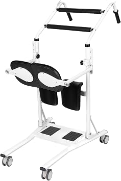 Mobility Aid, Standing Hoist Sling, Mobility Transfer Chair, Sit to Stand Lift Sling, Standing Aid for Handicapped Seniors Adults, 220lbs Capacity Black & White