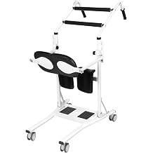 Mobility Aid, Standing Hoist Sling, Mobility Transfer Chair, Sit to Stand Lift Sling, Standing Aid for Handicapped Seniors Adults, 220lbs Capacity Black & White