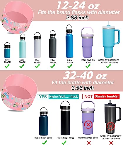Irisvo 2Pcs Protective Silicone Boot For Stanley Quencher H2.0 & 40Oz & Iceflow Flip 20Oz 30Oz, Stanley Cup Accessories Fits For 12-40Oz Wide Mouth Flask, 32-40Oz Boot Not Fit For Stanely #TOP1