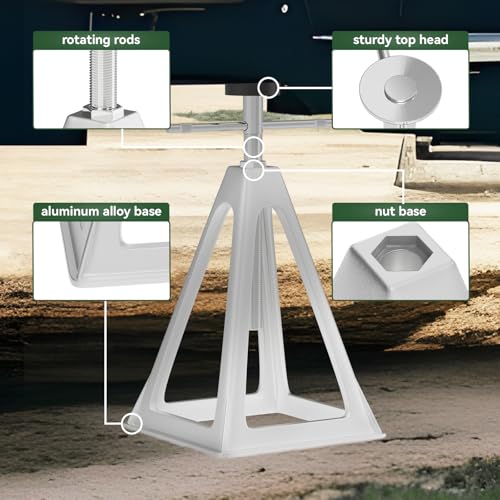 Image of RVGUARD RV Stack Jacks 8 Pack, Aluminum Stabilizer Jacks for RV Trailer Camper, Single Support Up to 6000 Lbs, Adjustable from 11 inch to 17 inch