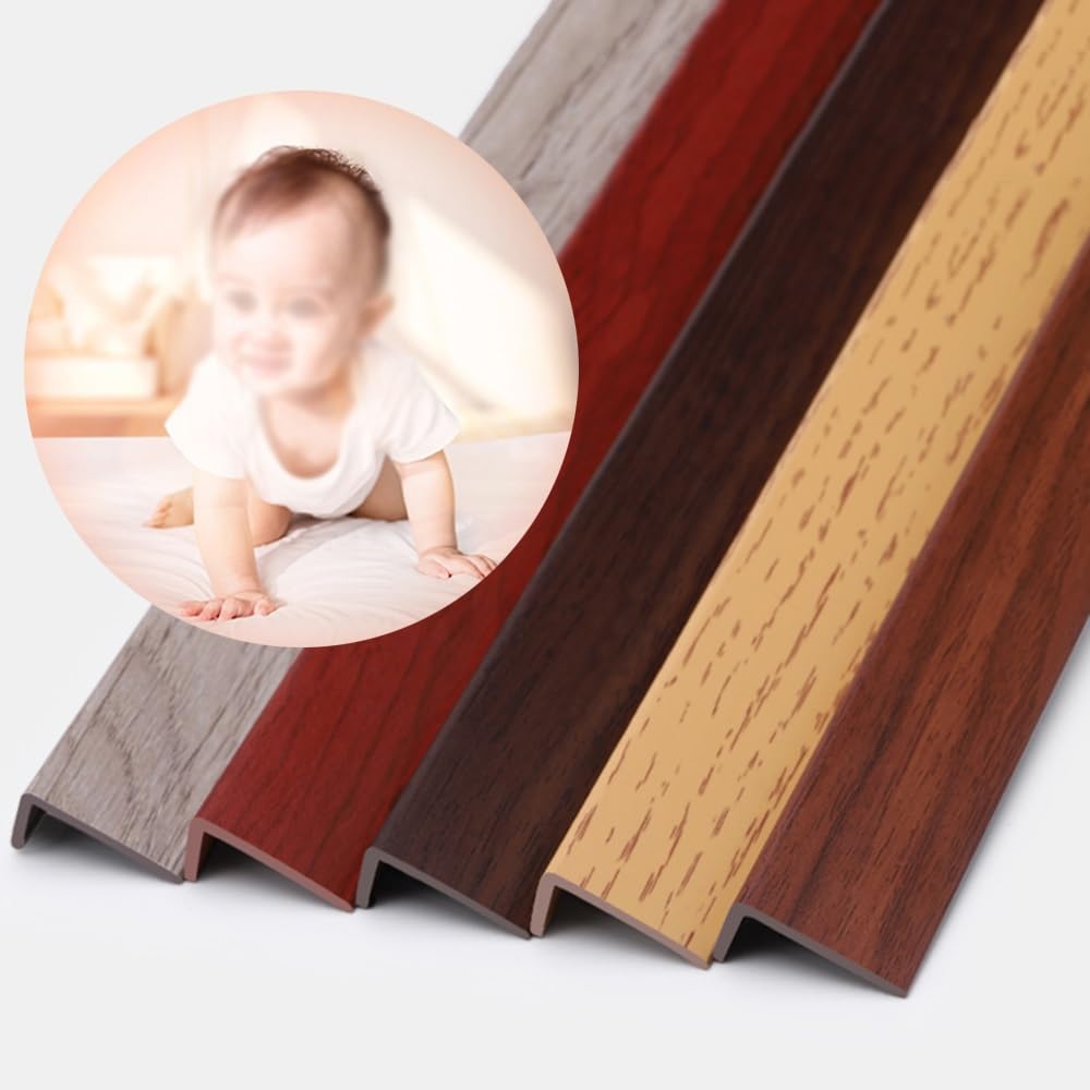 Bande de transition de bordure d'escalier antidérapante de 35,4 pouces, garniture de bord de nez de moulure en L for planchers en bois, carrelage(Maple Color,2cm/0.9in)