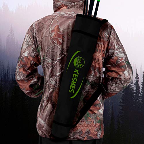 Keshes Archery Back Arrow Quiver Holder - Adjustable Quivers For Arrows, For Bow Hunting And Target Practicing; Youth And Adults (Black) #TOP6