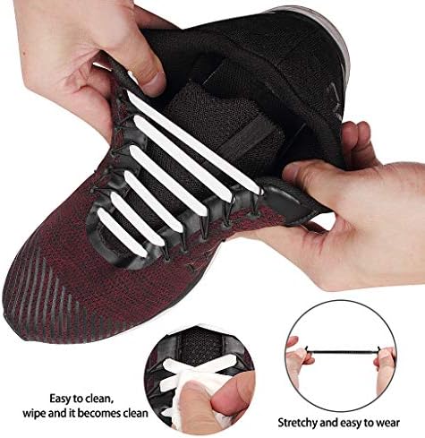 KELYDI 2 Pairs No Tie Elastic Laces for Youths and Adults, Waterproof Silicone Lazy Laces Suitable for Casual Shoes, Sports Shoes and Other Footwear