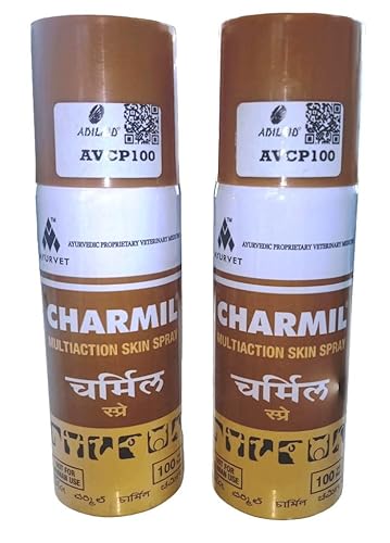 CHARMIL Multiaction Skin Spray Ayurvedic Proprietary Veterinary for Small & Large Animals (Pack of 2) 100 ml 2Pcs