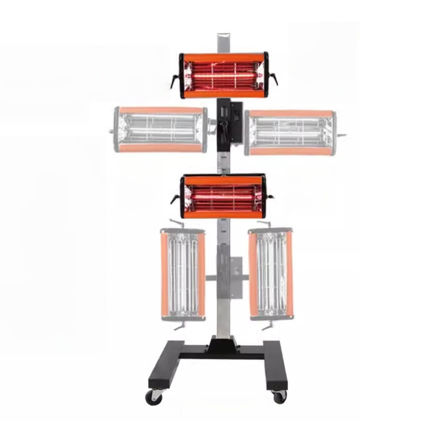 ベーキングペイントランプ 2100W 赤外線ヒーター 高熱効率 速乾性 デジタル画面 タイマー 温度調整 角度高さ調整可能 カーフィ