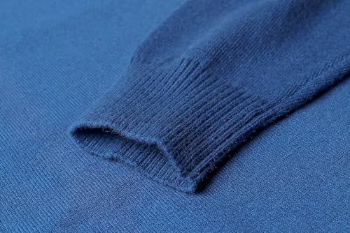 Herothorn Gebreide trui voor heren, modieuze trui, zacht aanvoelende V-hals sweatshirt top met geruite of witte mock-overhemdkraag, Zwart, L