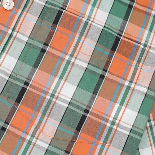 Image of Dubinik Mens Short Sleeve Button Down Shirts Soft Breathable Summer Vintage Regular Fit Lightweight Men's Casual Shirt
