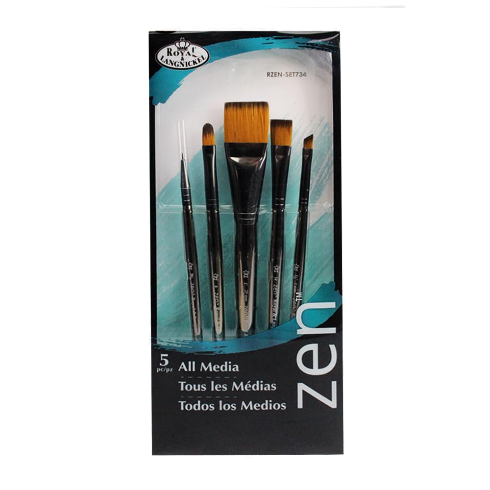 Royal & Langnickel Multicolor Zen All Media Artists Brush Series 73 5Pc Rzen-Set734