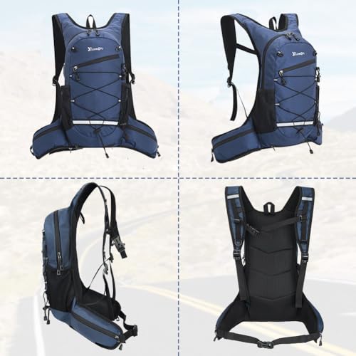 Flintronic Lightweight Breathable Bike Backpack 8L Waterproof Breathable Cycling Rucksack Dark Blue - Image 5