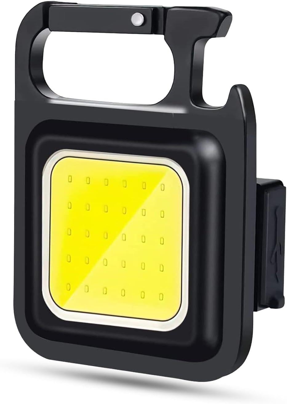 4 MOD Şarjlı Anahtarlık El Feneri Mini Boy Karabina Askılı COB LED Lamba Acil Durum Işığı 47741