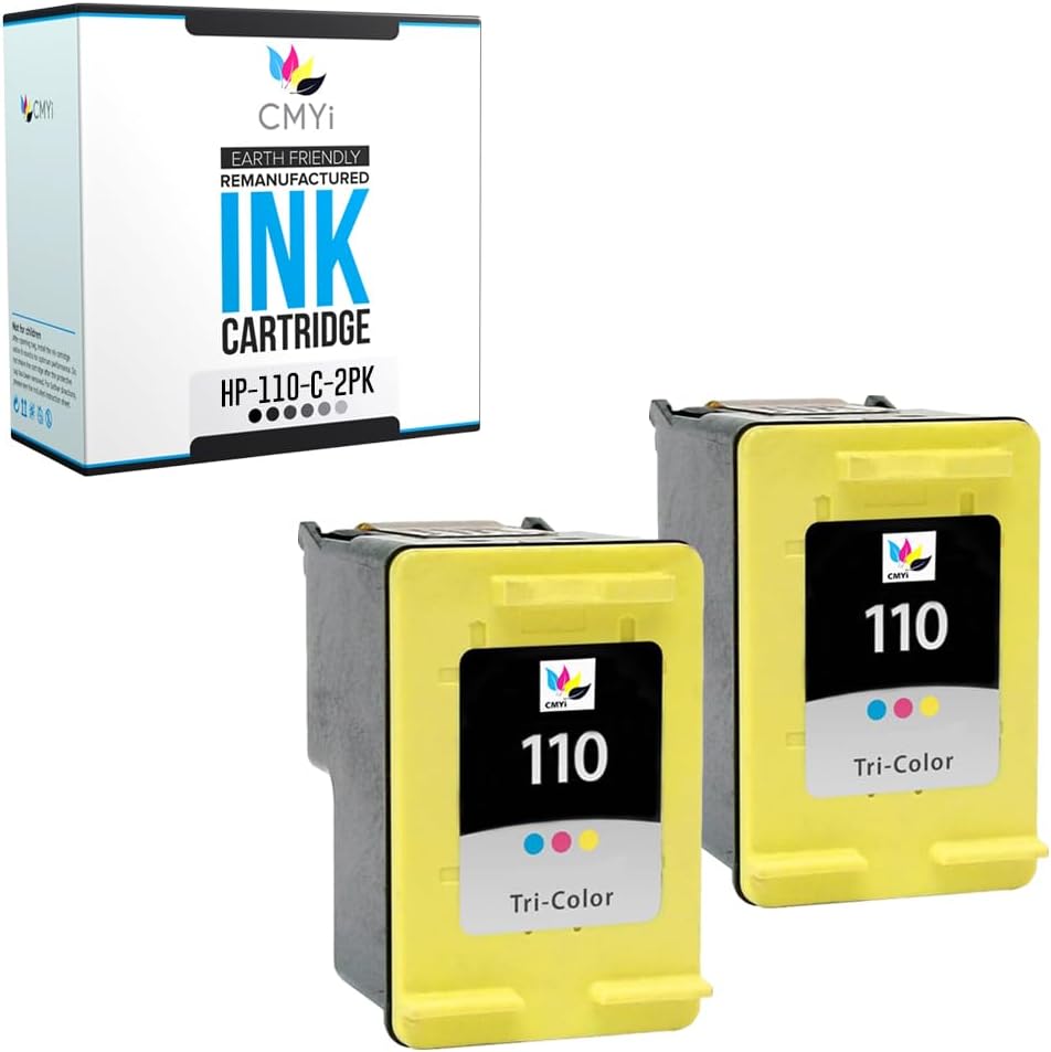 110 Color Replacement Ink Cartridge for HP PhotoSmart A310, A311, A314, A316, A320, A430, A432, A433, A434, A436, A440, A441, A442, A444, A445, A446, A447, A448, A510, A512 Printer (5 Tricolor)