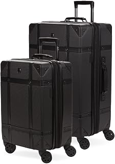 7739 Hardside Luggage Trunk with Spinner Wheels, Black, 2-Piece Set (19/26)