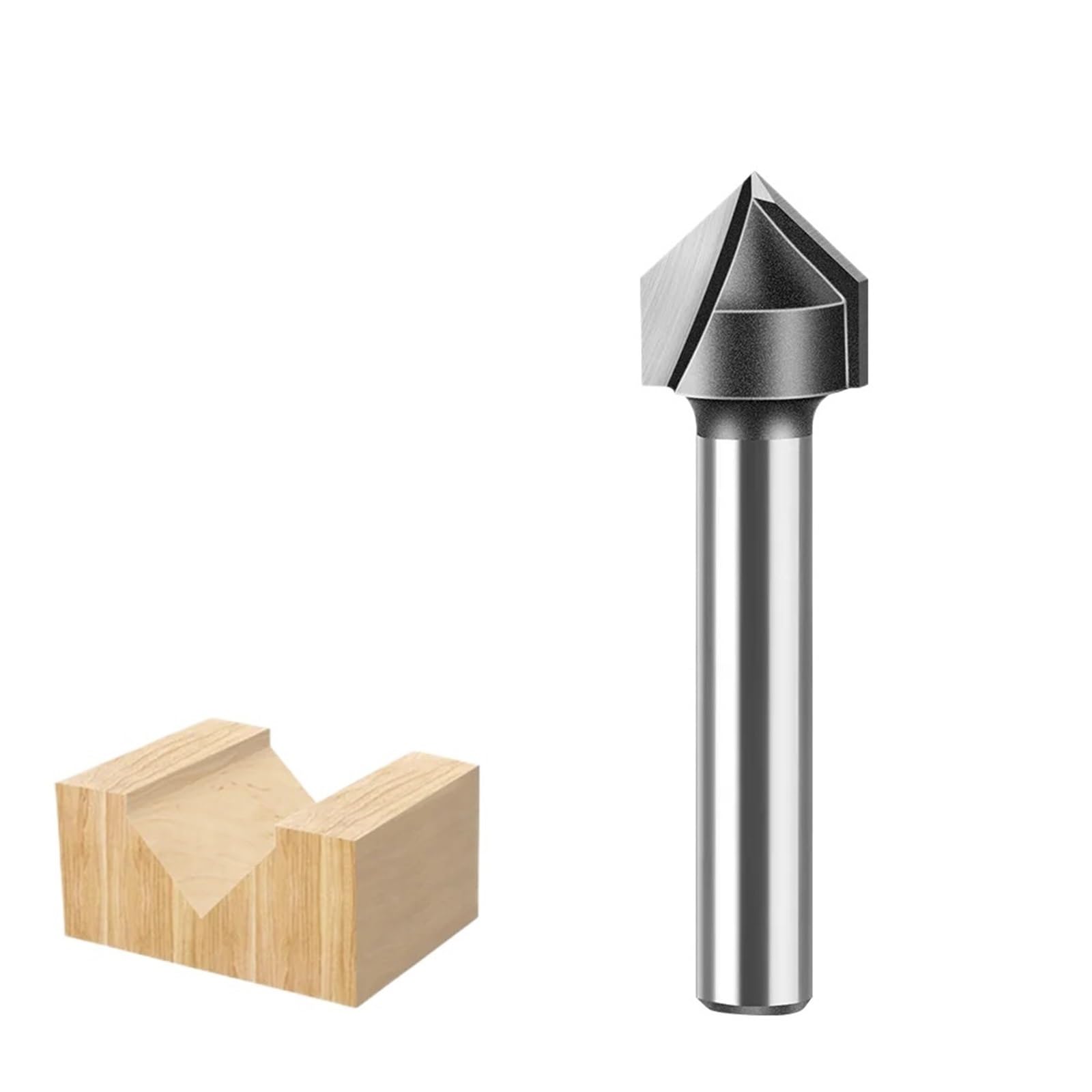 Iubpwms One Color 90 Degree Chamfer Router Bit, 6Mm 12Mm Shank V Groove Cnc Engraving Woodworking Milling Cutter(6 * 12.7Mm)