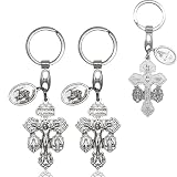 Orgcity 2PCS Pardon Cross Keychain, Christian Easter Gifts, Cruz Del Perdon Catolica with St Benedict and Milagrosa Medal,Rood Del Perdon,Regalo Religioso Católico De Para Hombres Y Mujeres