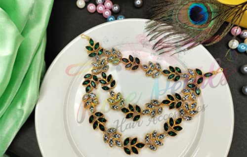 Image of Rose Petals Golden Wedding Hair Accessories /Hair Pins /Juda Pins /Chain for Women and Girls