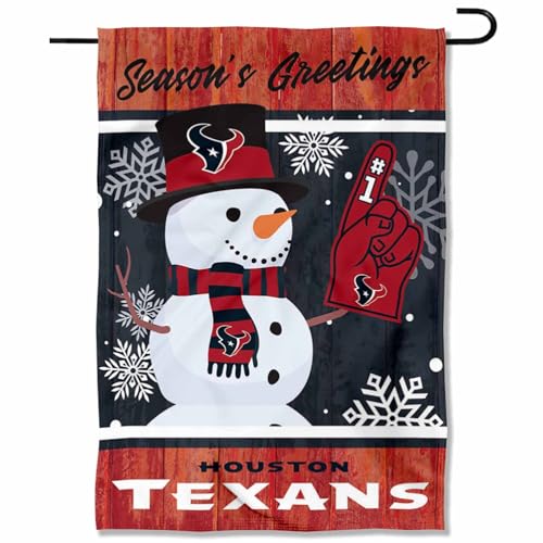 Drapeau de Jardin Houston Texans sous la Neige pour une Ambiance Hivernale