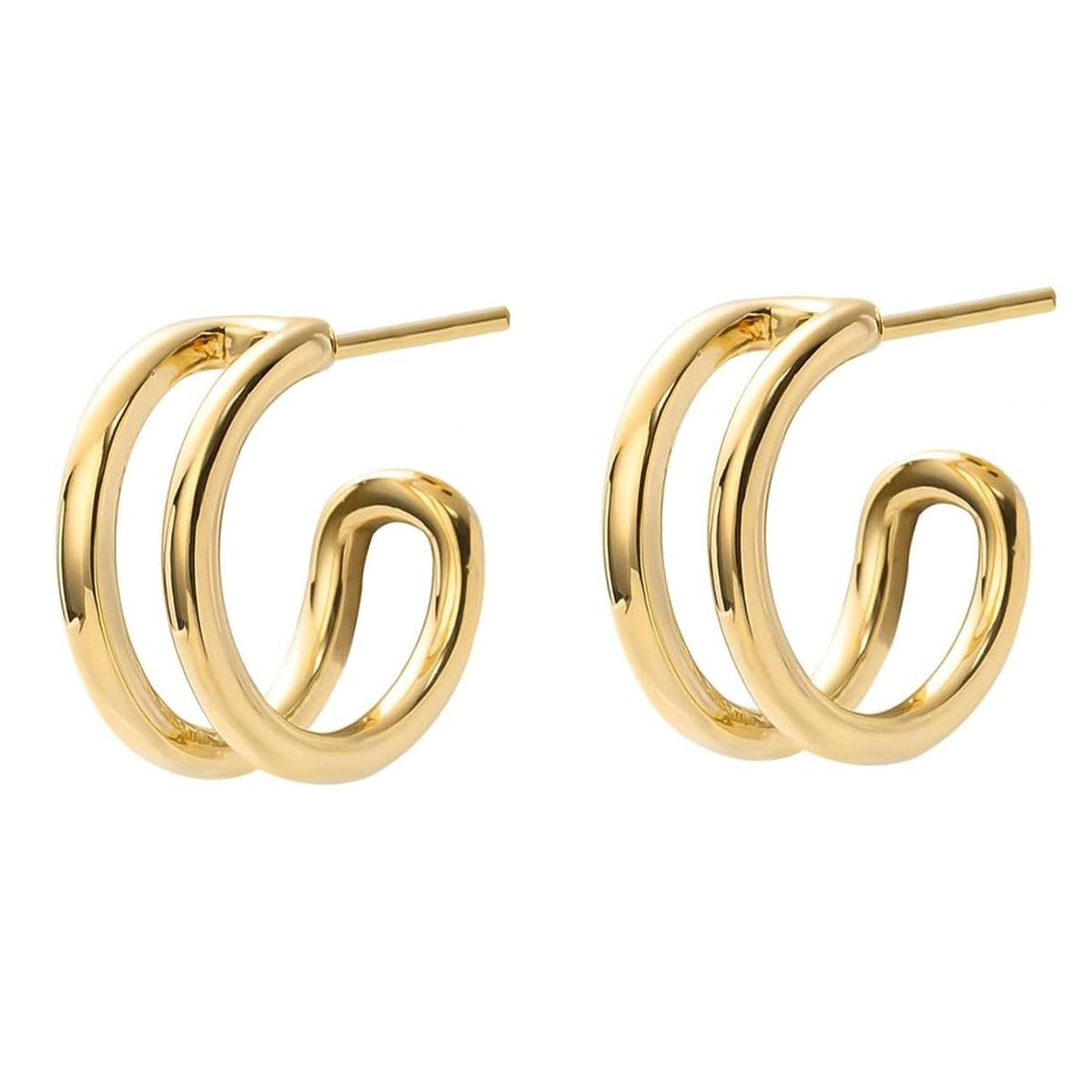Zivom® Double Layer 18K Gold Copper Hoop Earring Pair for Women (B0CQ284S48) Amazon Price History, Amazon Price Tracker