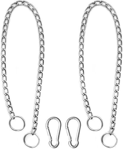 Miniatura 1 de Paquete de 2 cadenas para collar de perro, collar de entrenamiento de acero inoxidable para perros (0.098 in20 pulgadas)
