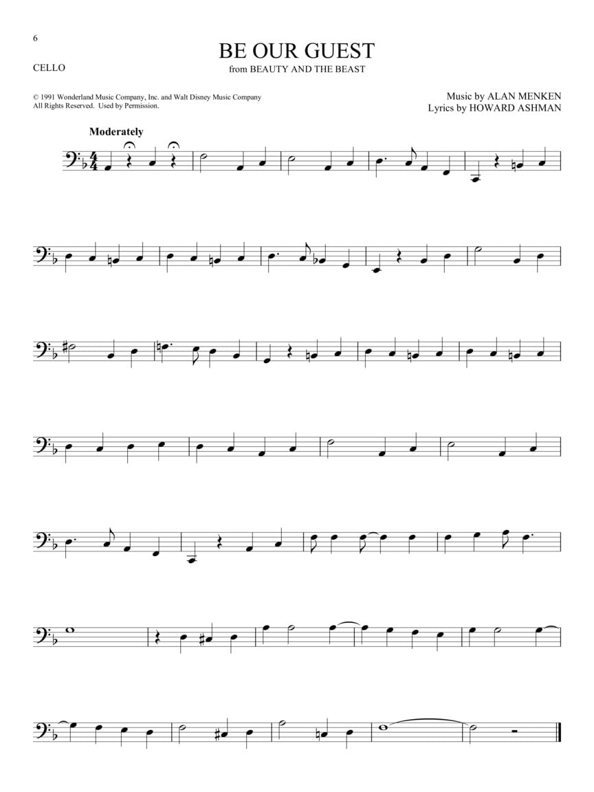 101 disney songs for cello - pour violoncelle