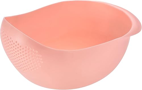 uxcell Colador de lavado de arroz, colador de lavadora de arroz, cuenco de lavado de frutas, cesta de drenaje de frutas y verduras de plástico