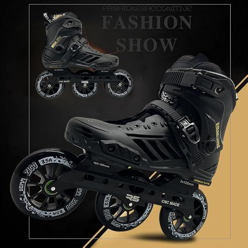 Miniatura 2 de Mhxzkhl Patines En Línea Para Adultos, 3 X 110mm Rueda Patinaje Para Mujeres Y Hombres, Profesionales De Patinaje De Velocidad En Línea Para Principiantes Size:38,Color:Black