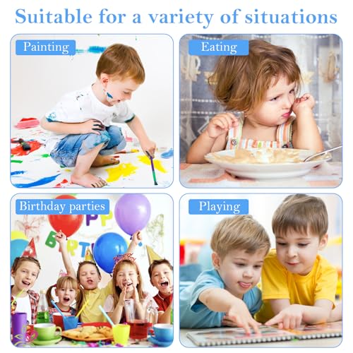 1 Pack Children\'s Apron, Adjustable Waterproof Kids Art Apron with Pockets, Kids Painting Aprons for Cooking Baking Painting Crafting Art Gardening Grilling Activity, Blue
