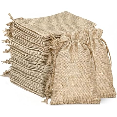 G2PLUS 20 PCS Hessian Drawstring Gift Bags Cover