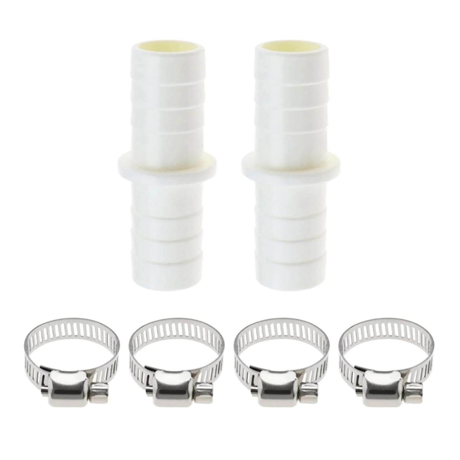 Solvind 2PCS Washing Machine Drain Hose Connector Kit with 4 Stainless Steel Clamps, Universal 110810 Waste Pipe Joiner for 18-30mm Hoses, Leak Proof for Washing Machines and Dishwasher