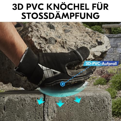 Foto von Vgo... 3 Paare hohe Mechnische Arbeitshandschuhe, für große Belastungsarbeit, Vibration-Schutz-Handschuhe, Heavy Duty (SL8849)