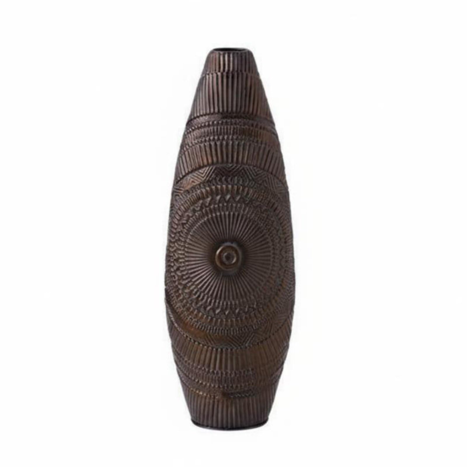 Vase fer sculpture géométrique vintage grand vase de décoration intérieure 70cm