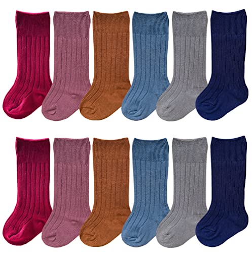 QandSweat Unisex-Baby Knee High Socks Seamless Toddler Boy Girls Cotton Uniform Stockings