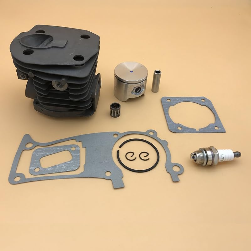 Piezas de jardín Kit de Junta de bujía de Motor de pistón de Cilindro de 44MM Apto for Husqvarna 350 353 351 346 XP 346XP repuestos de Motosierra de Gasolina Piezas de jardín