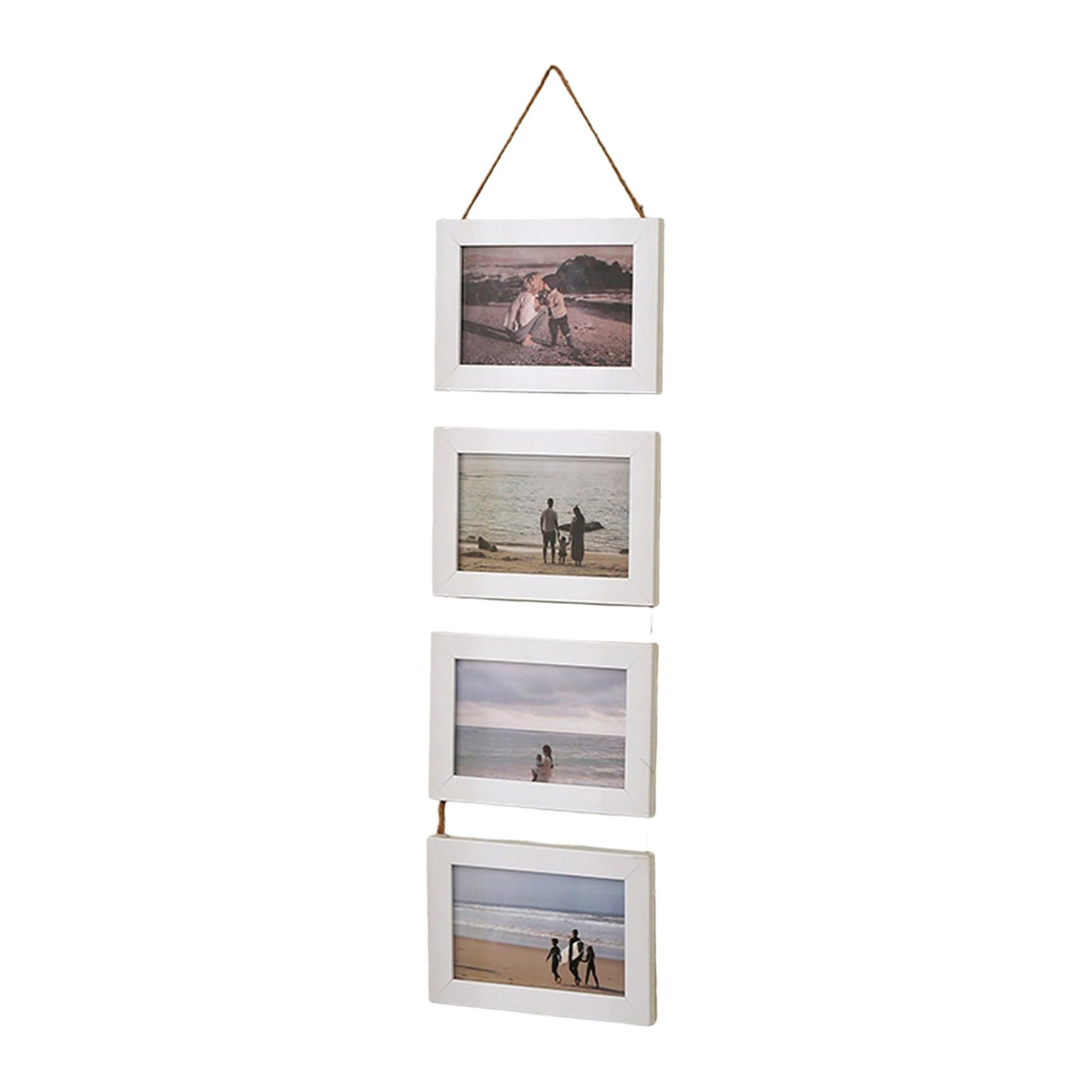 NLAIOUSL Collage Picture Frames, 4 Openings Hanging Photo Frame Set Display Horizontal Pictures for Wall Decors, 4×6inch Photo Hanging Collage Picture Frames