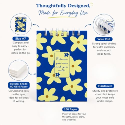 Image of A7 Pocket Notepad, Pack of 3, 160 Pages, Hardcover (Spring-c)