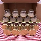 flaschenbauer.de 24er Set Sturzgläser 230 ml inkl. goldene Twist Off Deckel TO82 zum Einmachen von Suppen, Babynahrung, Dips oder zur Aufbewahrung von Tee und Kräuter