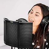 TONOR Microphone Isolation Shield, Studio Mic Sound Absorbing Foam Reflector for Any Condenser Microphone Recording Equipment Studio, Black - Image 8