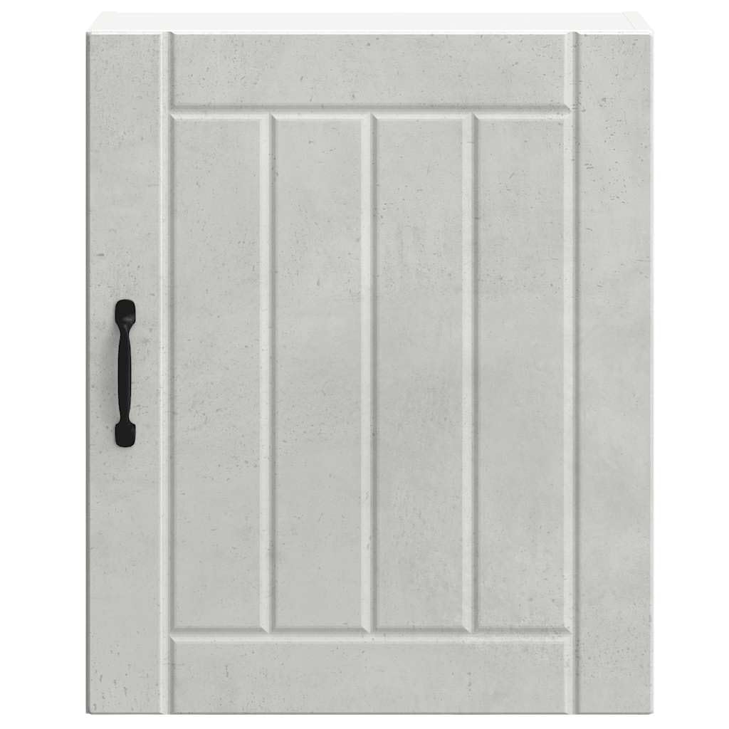 Küchen-Hängeschrank Lucca Betongrau aus Holzwerkstoff 50x31x60 cm mit Glastüren, Stauraum für Geschirr, Vorratsschrank und Organizer, ideal für Küche, Esszimmer und Kaffeebar