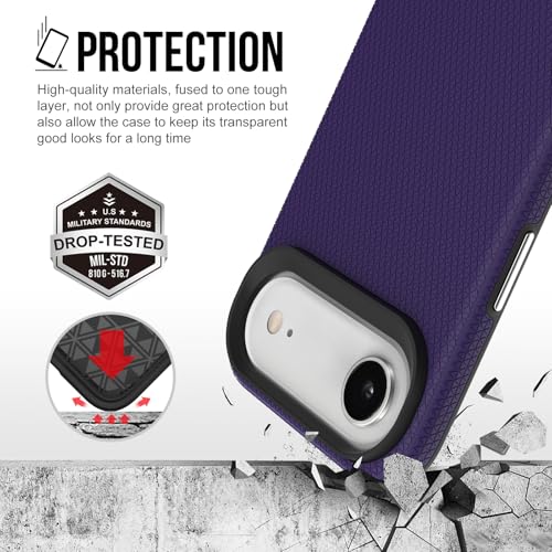 Image of NOXO Ultra-Hybrid Triangle Back Case Cover for iPhone 17 Air, | Shockproof Design | Camera Protection | Soft TPU & Rugged PC | Bumper Case Cover for iPhone 17 Air, (Deep Purple)