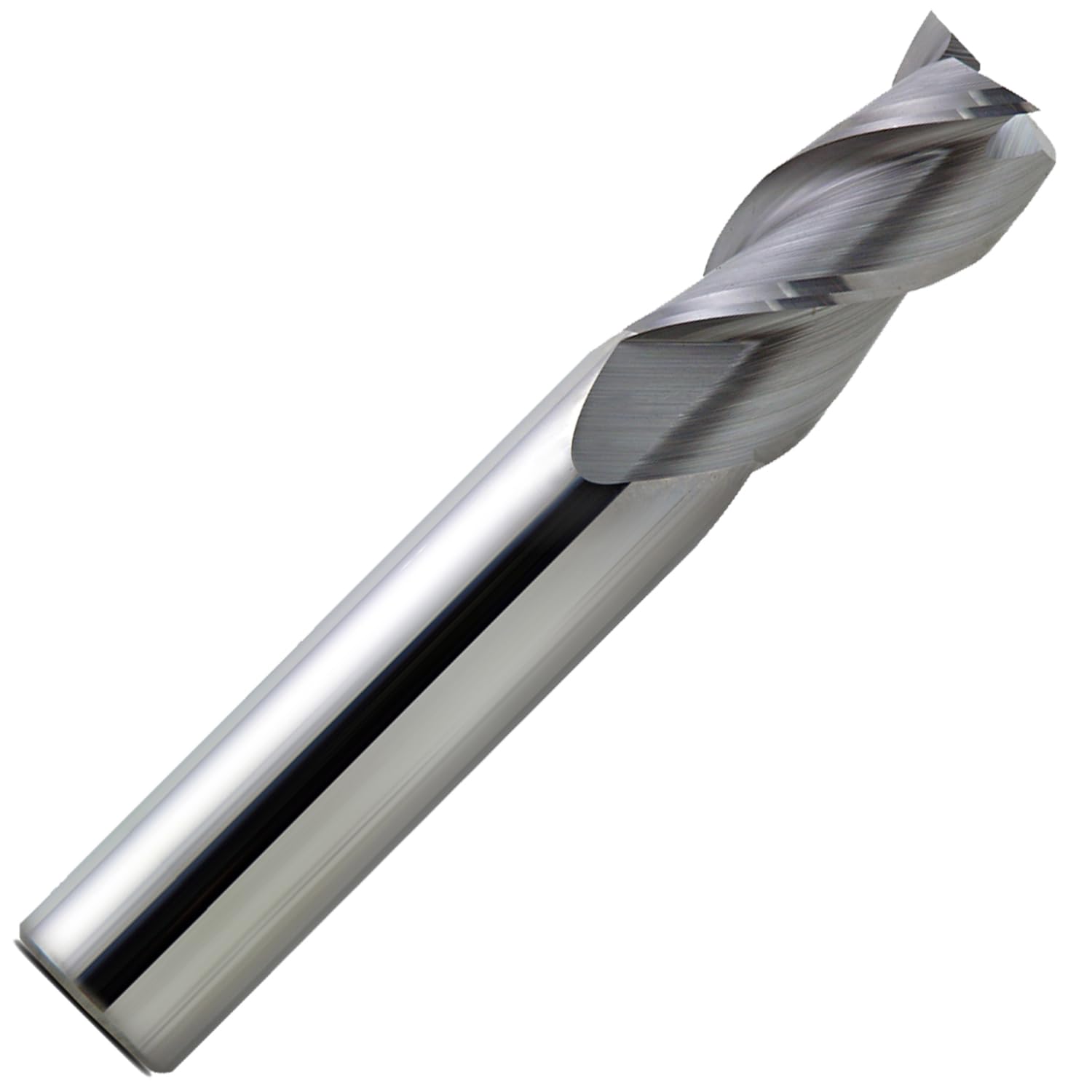3/8" 3 Flute Single End Carbide End Mill 40° Degree Helix Stub .625" Flute Length, 2" OAL Made in The USA