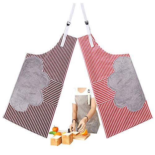 AN Delantal Cocina Mujer Hombre,2 Pcs Bandolera Ajustable Borrable Impermeable A Prueba...