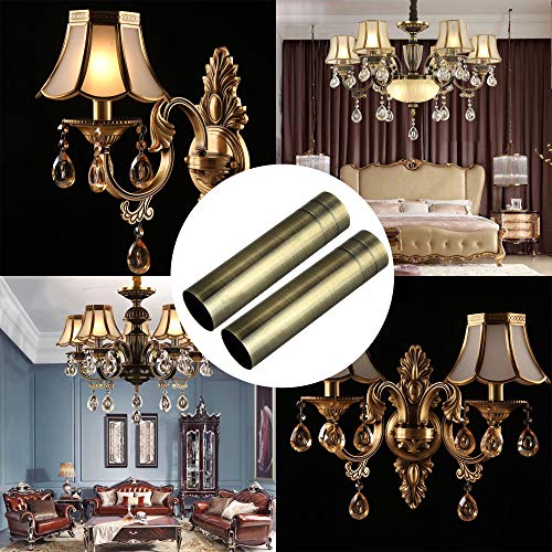 Rdexp 100Mm Long 25Mm Dia Iron Double Line Chandelier Candle Light Cover Sleeves Socket Candelabra Base Set Of 6 #TOP2