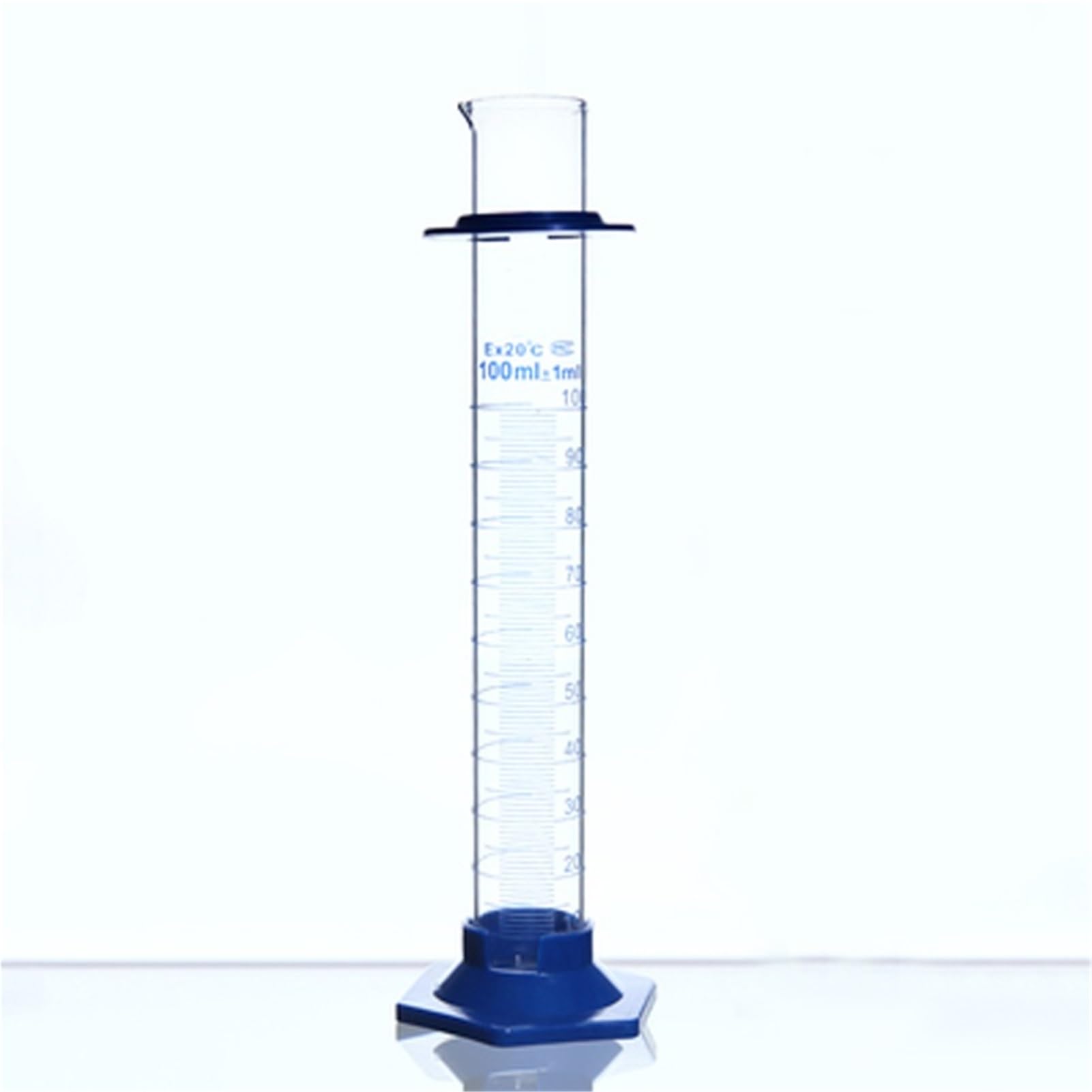 10 unids/pack 100mL cilindro de medición de vidrio Hexagonal cilindro graduado de vidrio químico de borosilicato